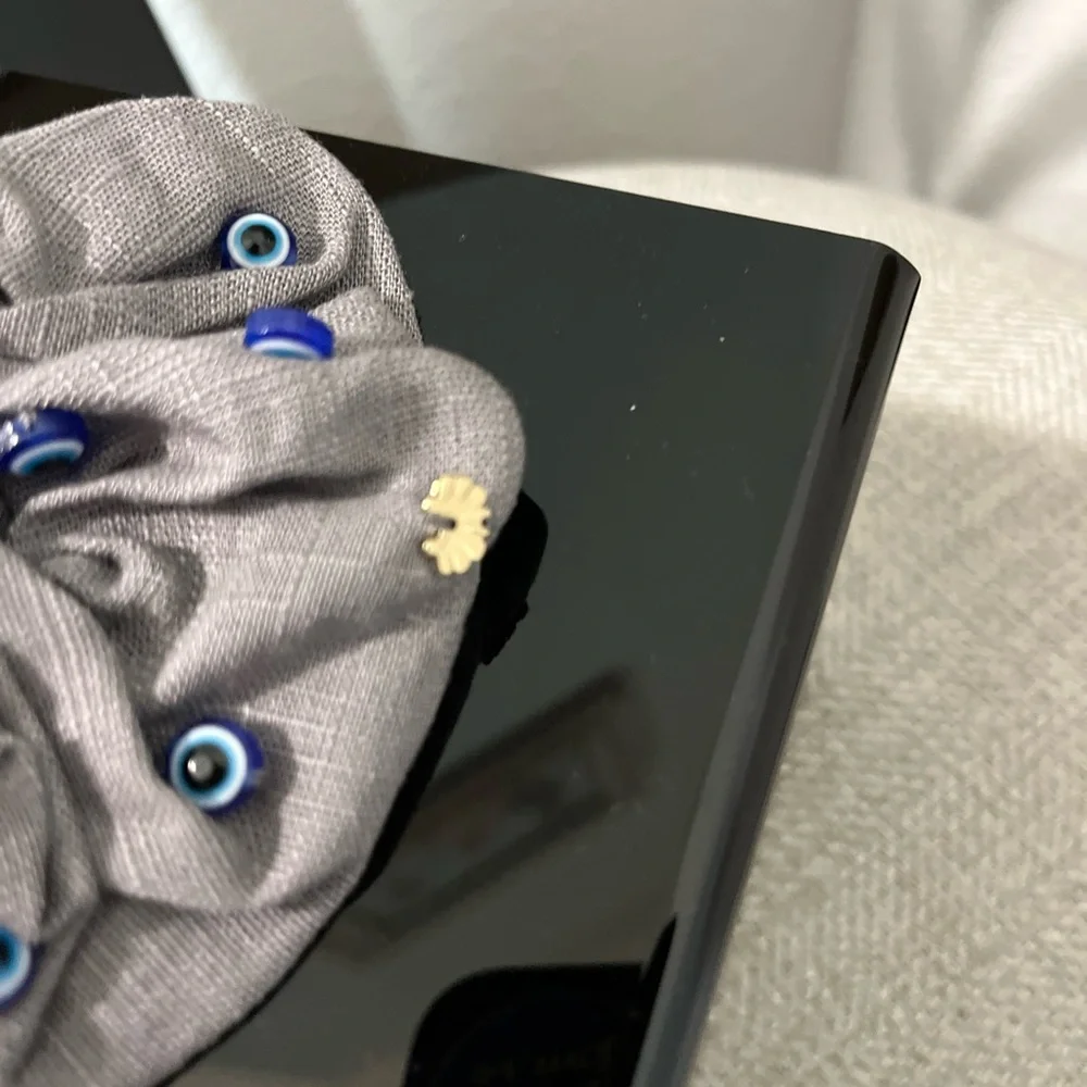 LELE SADOUGHI NWT AUTHENTIC EVIL 🧿EYE OVERSIZED WOVEN LINEN -BLEND SCRUNCHIE - Picture 10 of 11